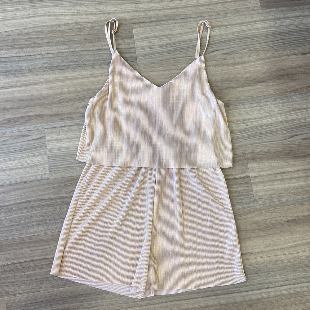 Vintage Elli White Metallic Shimmer Romper